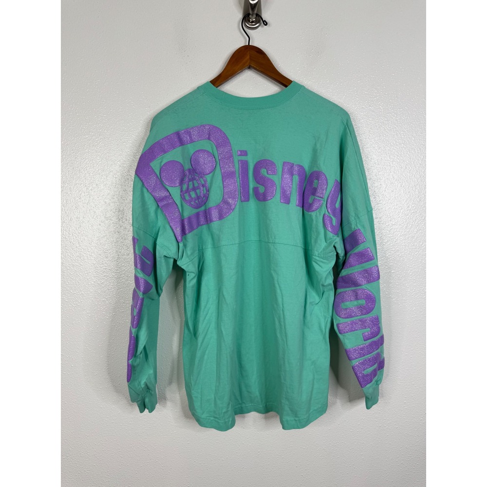 Disney Parks Spirit Jersey Walt Disney World Seafoam Green Purple Glitter Mens M - Picture 2 of 7